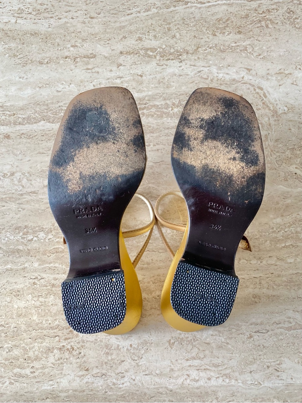 Vintage Prada Leaf Appliqué Sandal Wegdes - Picture 9 of 9